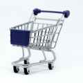 gray steel shopping cart